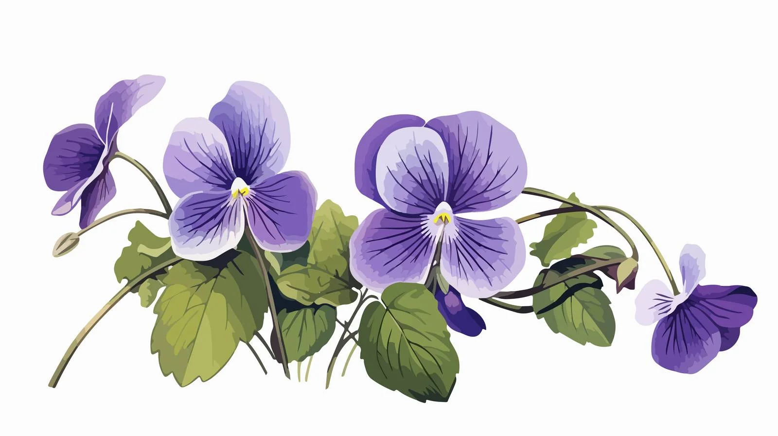 Blooming English Common Wood Violet in Garden — free download from Dotvec