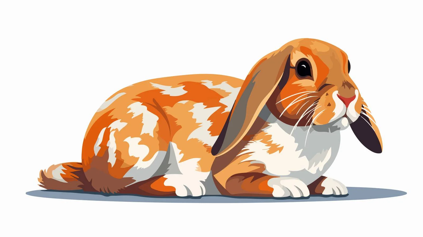 Exquisite Ginger Spotted Lop-Eared Rabbit — free download from Dotvec