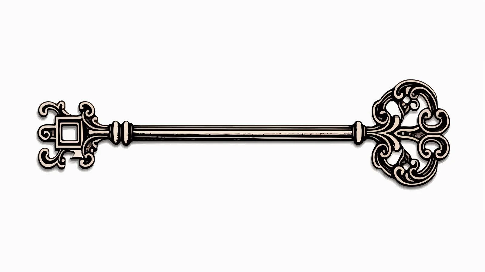 Vintage Engraved Door Key Illustration — free download from Dotvec