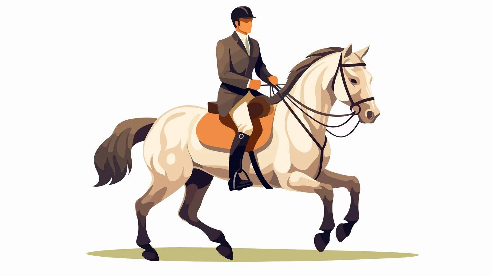 Joyful equestrian riding spirited horseback — free download from Dotvec