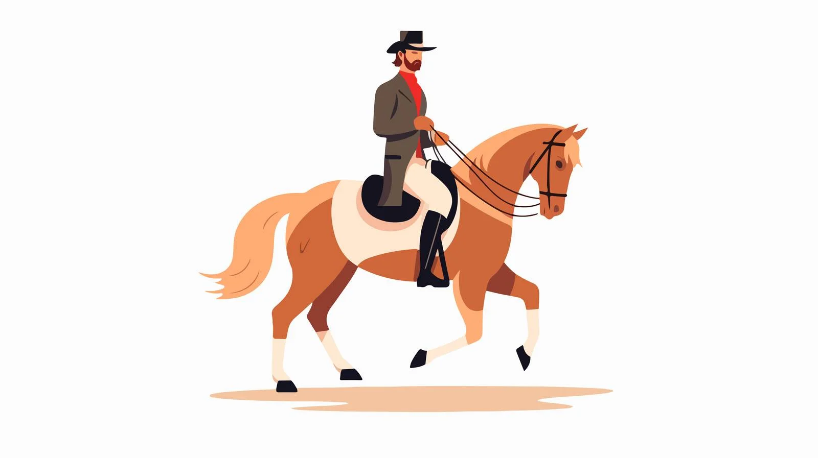 Joyful Equestrian on Horseback Ride — free download from Dotvec