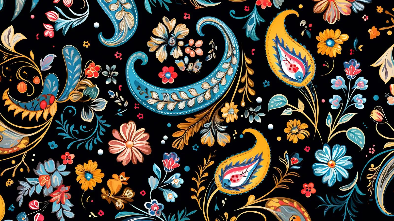Arabesque Paisley Seamless Design with Tribal Elements — free download from Dotvec