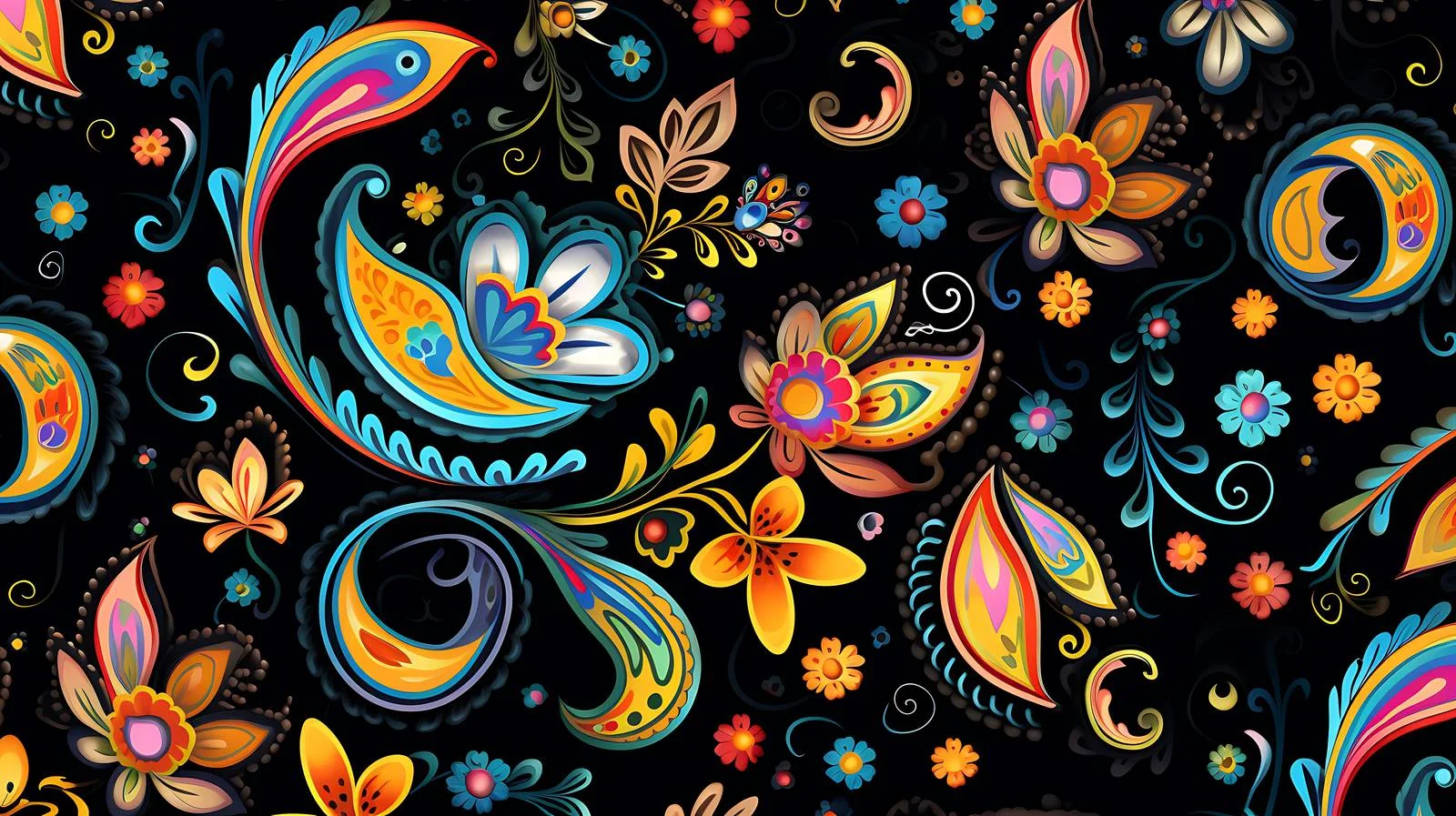 Arabesque Paisley Seamless Design with Traditional Motifs — free download from Dotvec