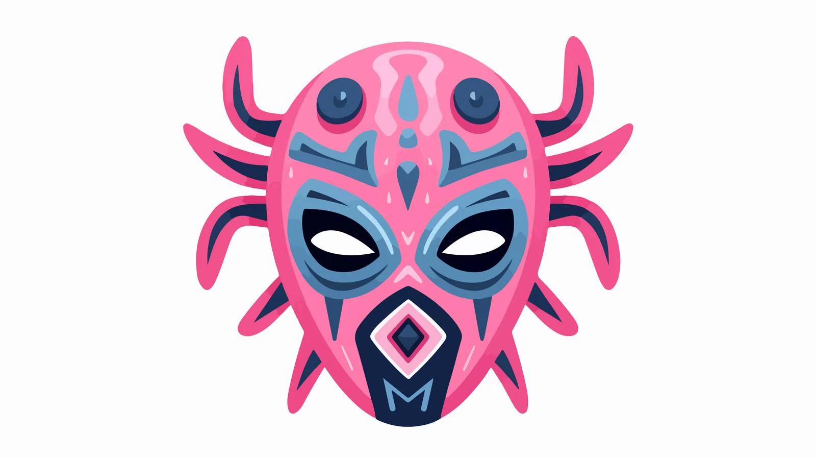 African Tribal Pink Ritual Symbol Mask — free download from Dotvec