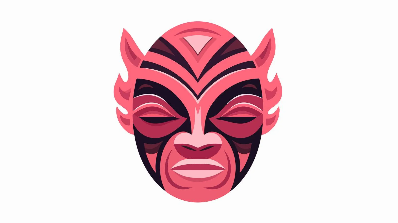 African Tribal Mask with Pink Ritual Symbol — free download from Dotvec