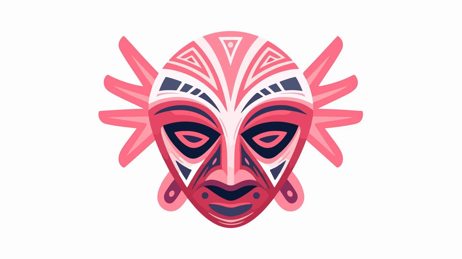 African Tribal Mask: Pink Ritual Symbolism — free download from Dotvec