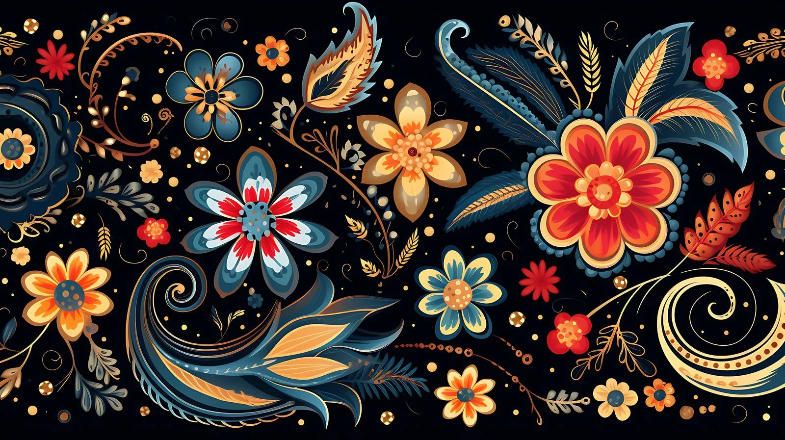 Traditional Ethnic Paisley Pattern with Buta Motifs — free download from Dotvec