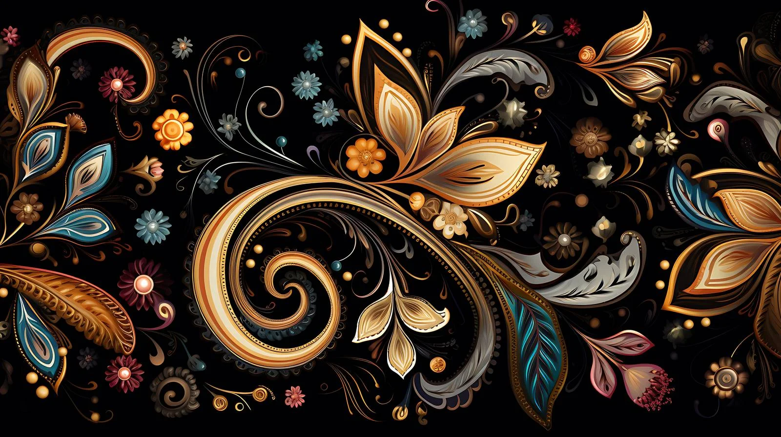 Exquisite Ethnic Paisley Design with Buta Motifs — free download from Dotvec