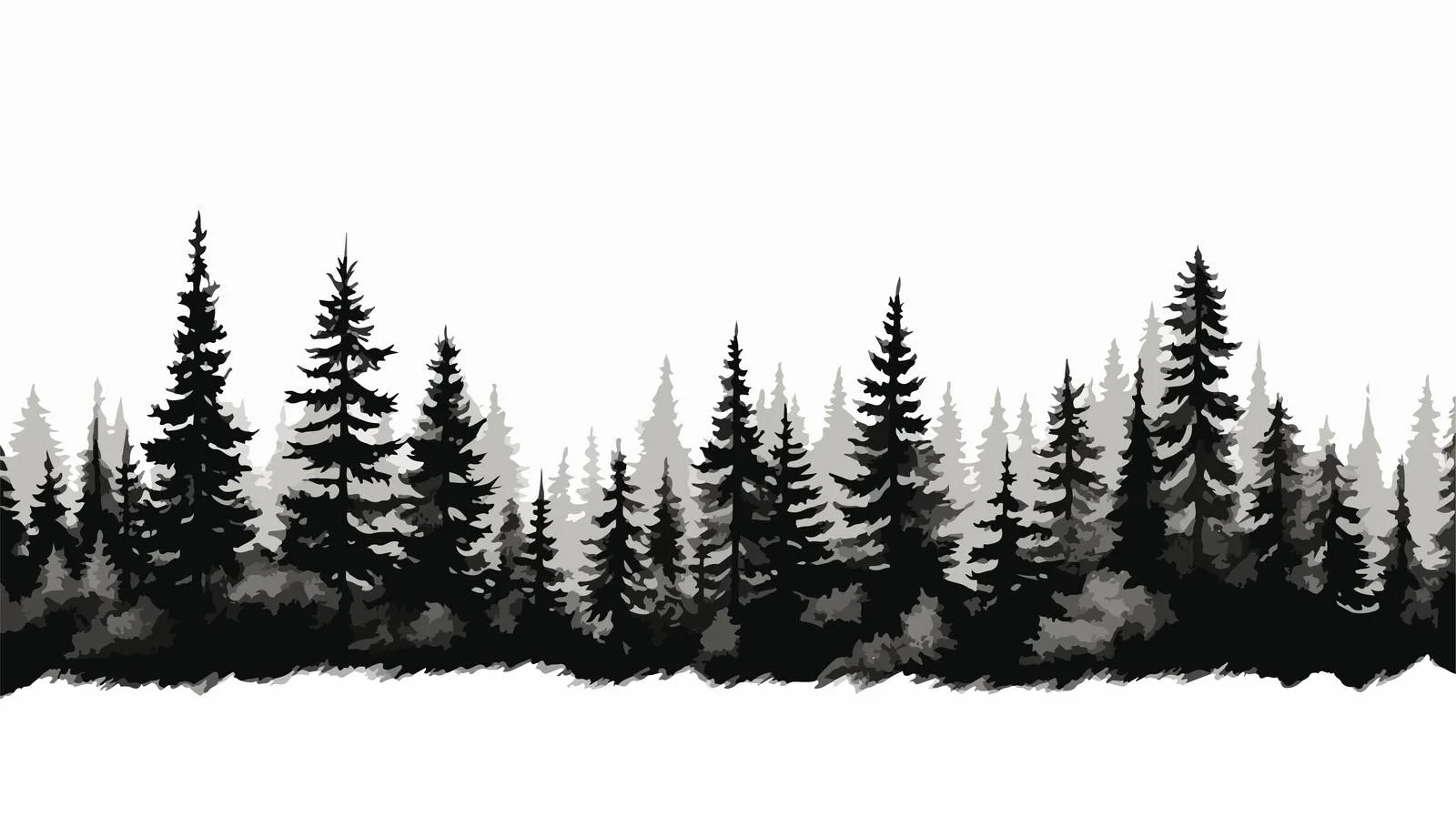 Tranquil Evergreen Forest Silhouette Landscape — free download from Dotvec
