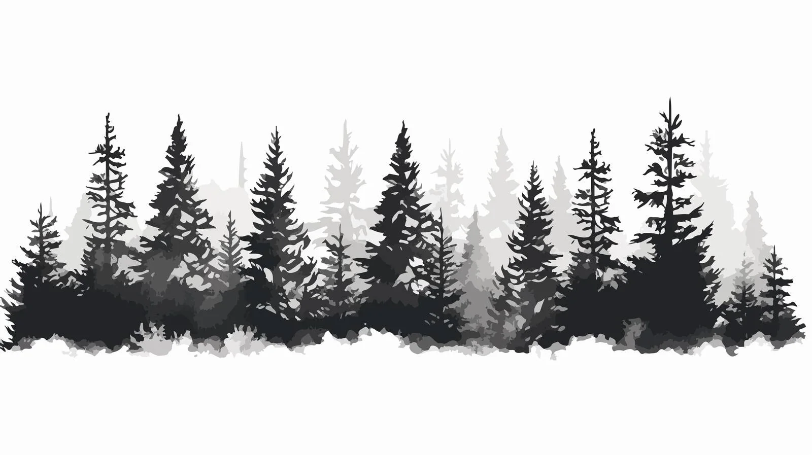 Majestic Evergreen Forest Silhouette at Dusk — free download from Dotvec