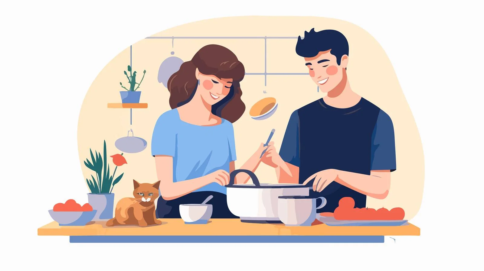 Young couple's daily household activities at home — free download from Dotvec