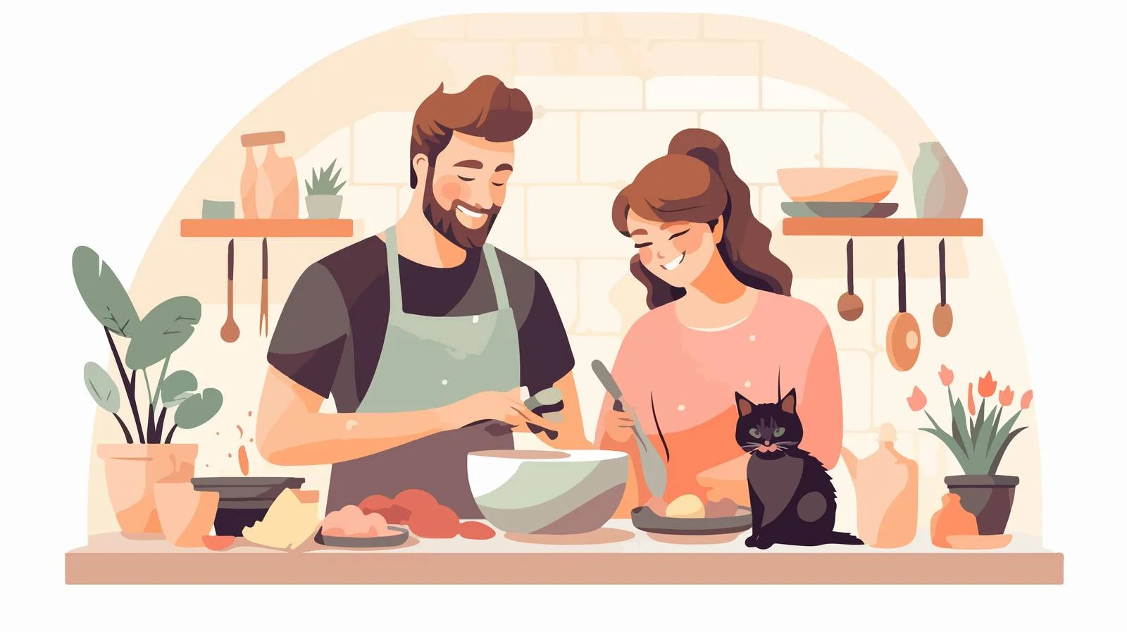 Young couple's daily household activities — free download from Dotvec