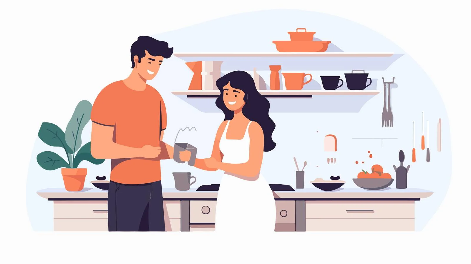 Life of Young Couple Managing Household — free download from Dotvec