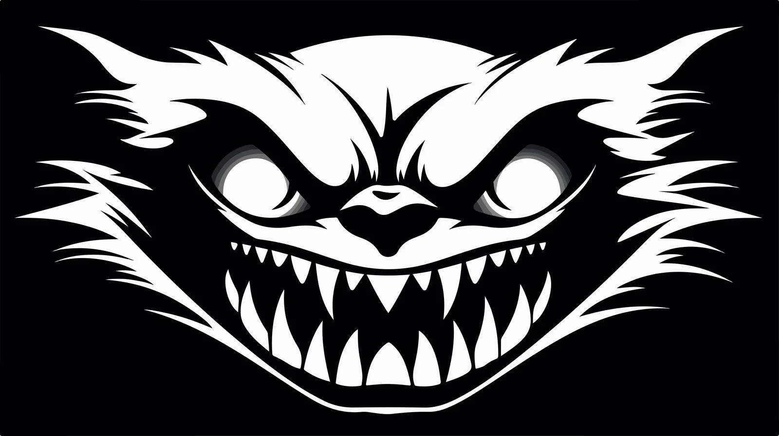Sinister grin stencil for spooky Halloween — free download from Dotvec