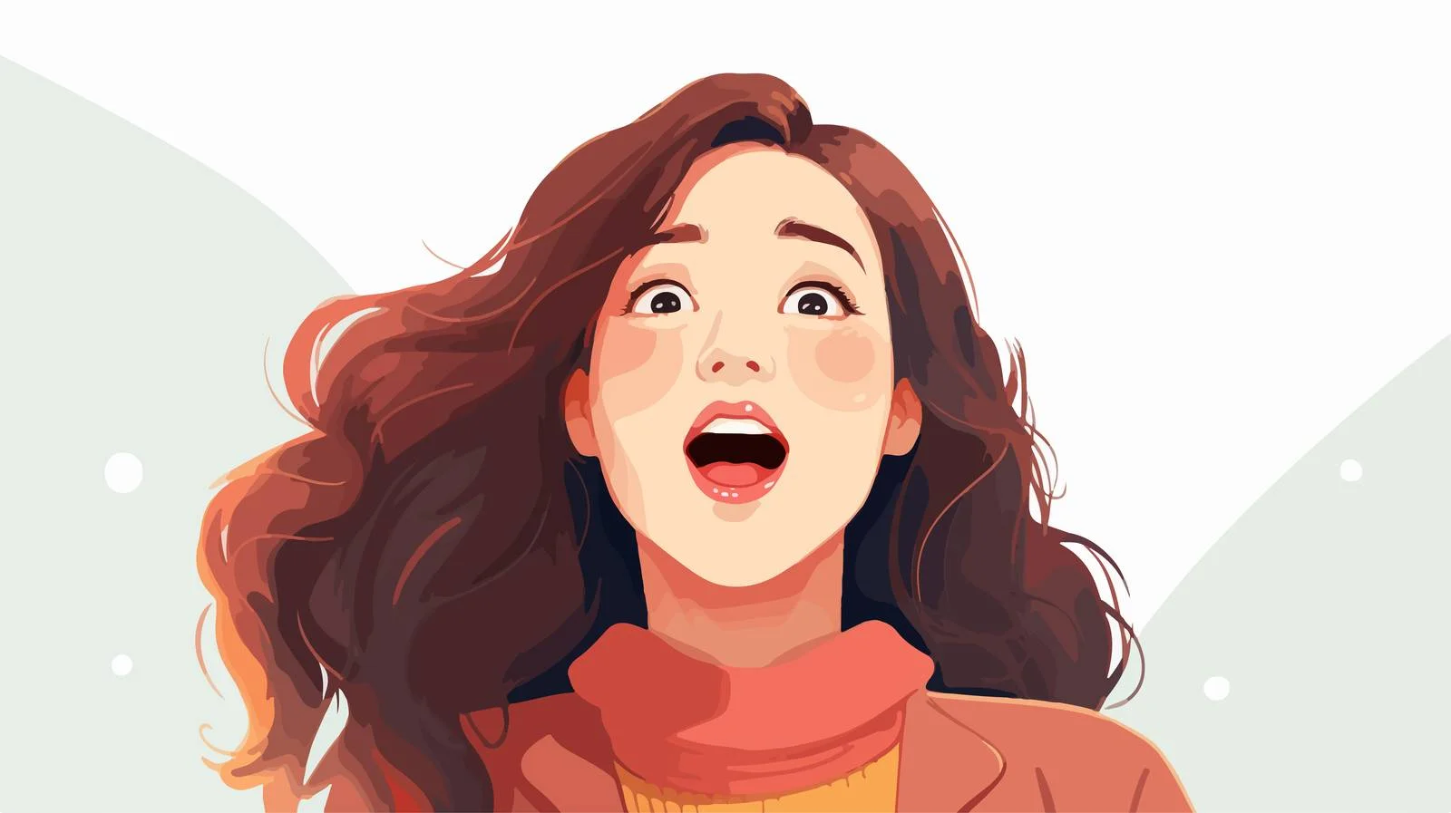 Woman displaying enthusiastic wow reaction — free download from Dotvec