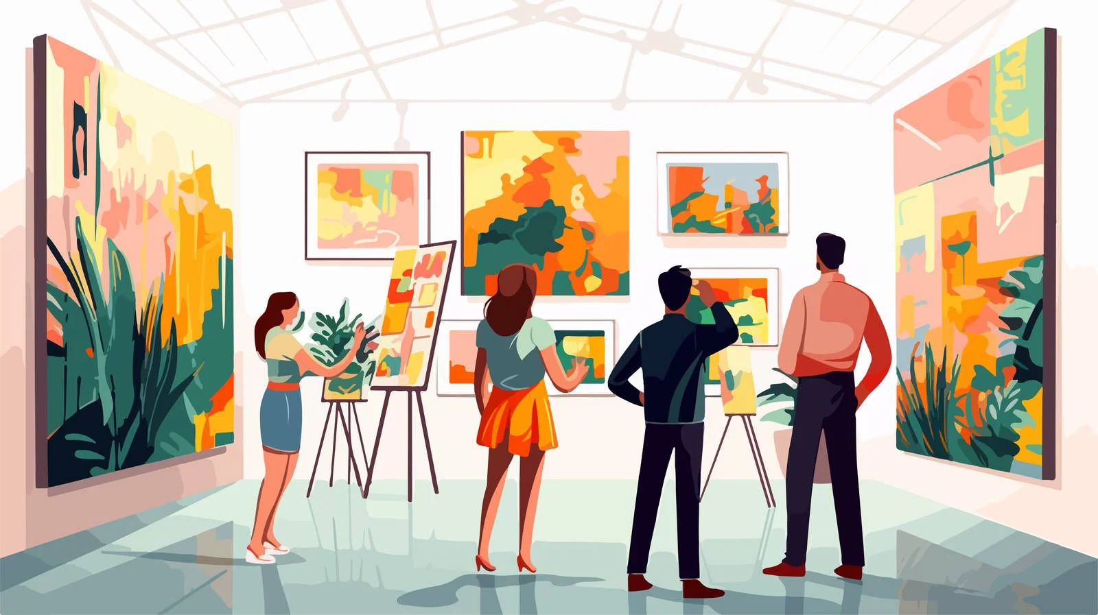 Contemporary Art Display Fascinates Museum Patrons — free download from Dotvec