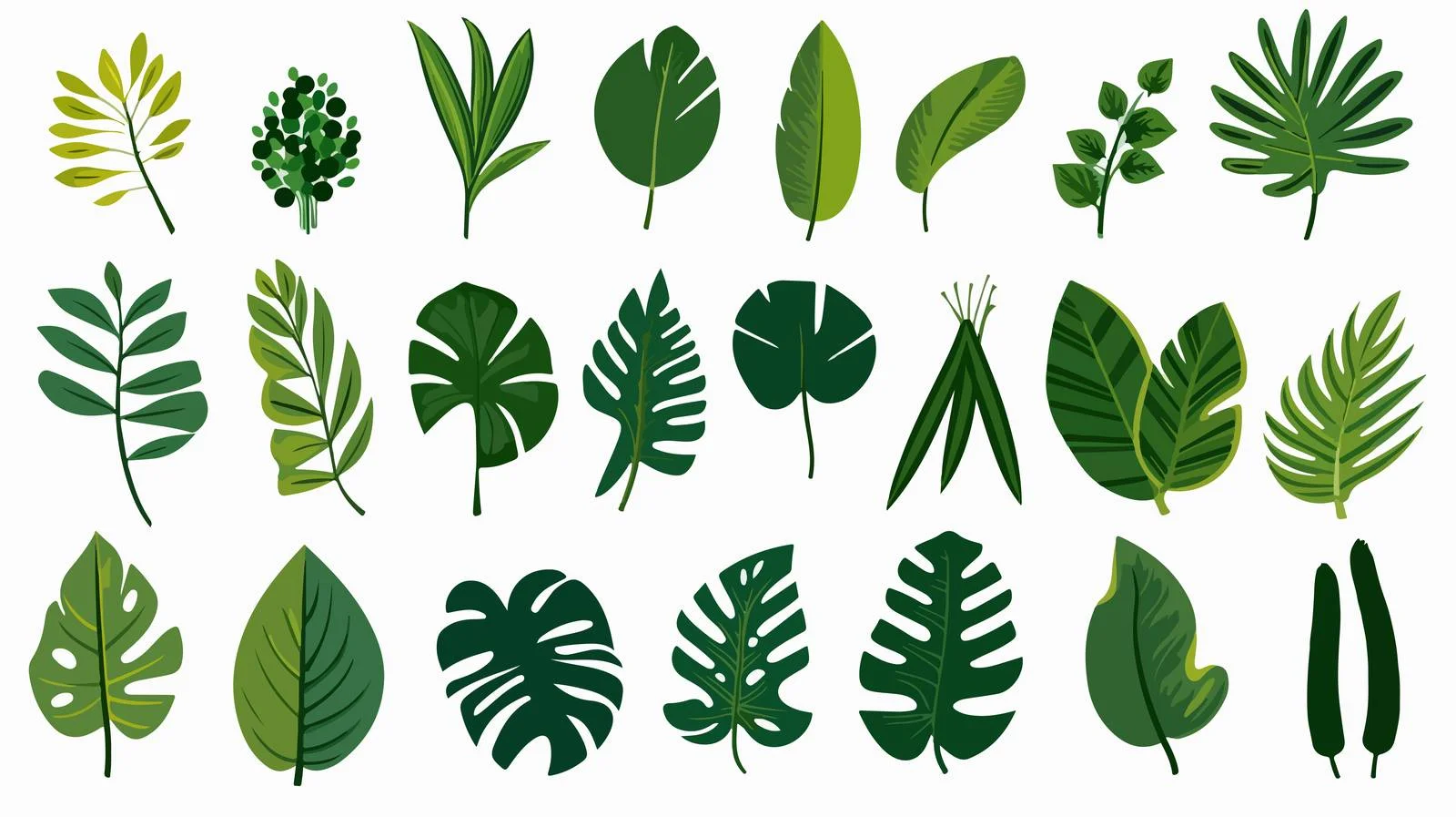 Lush Tropical Foliage Collection in Jungle — free download from Dotvec