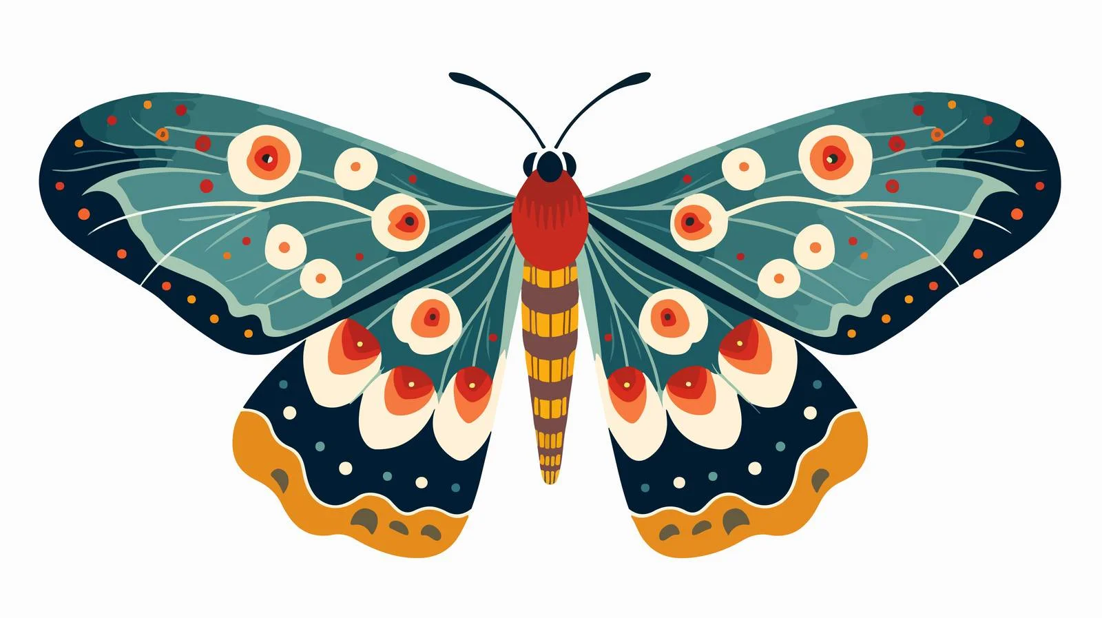 Ethereal Nocturnal Moth in Tropical Environment — free download from Dotvec