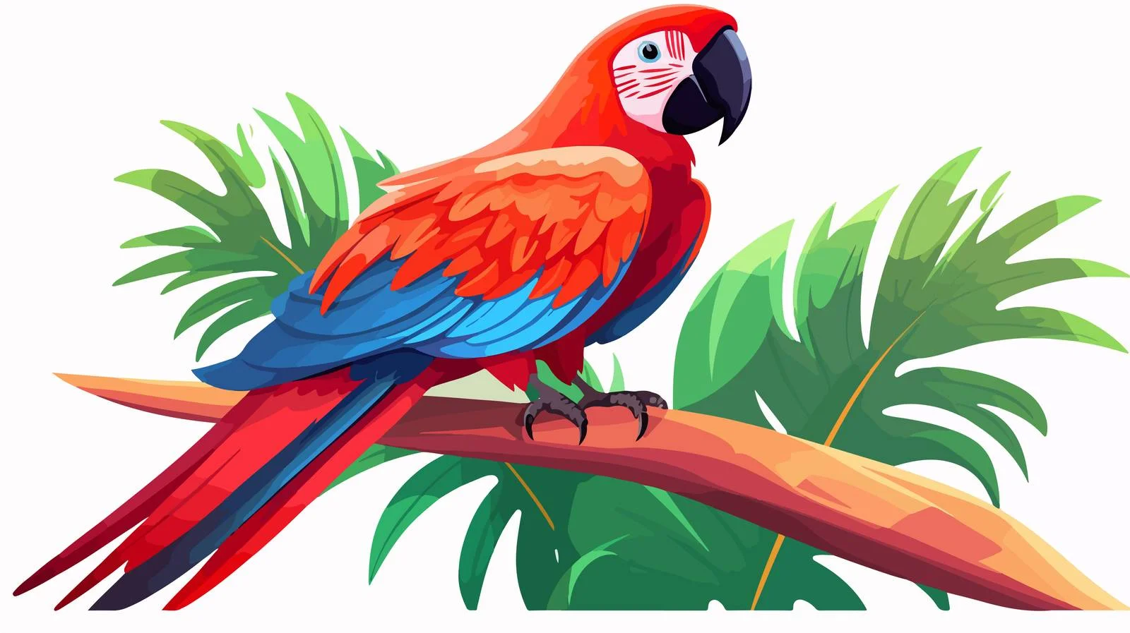 Vibrant Macaw Parrot Perched in Tropical Setting — free download from Dotvec