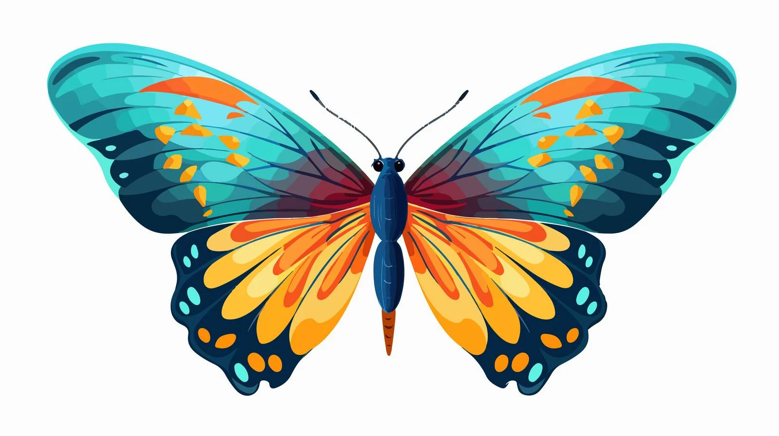 Vibrant Exotic Butterfly in Flight — free download from Dotvec