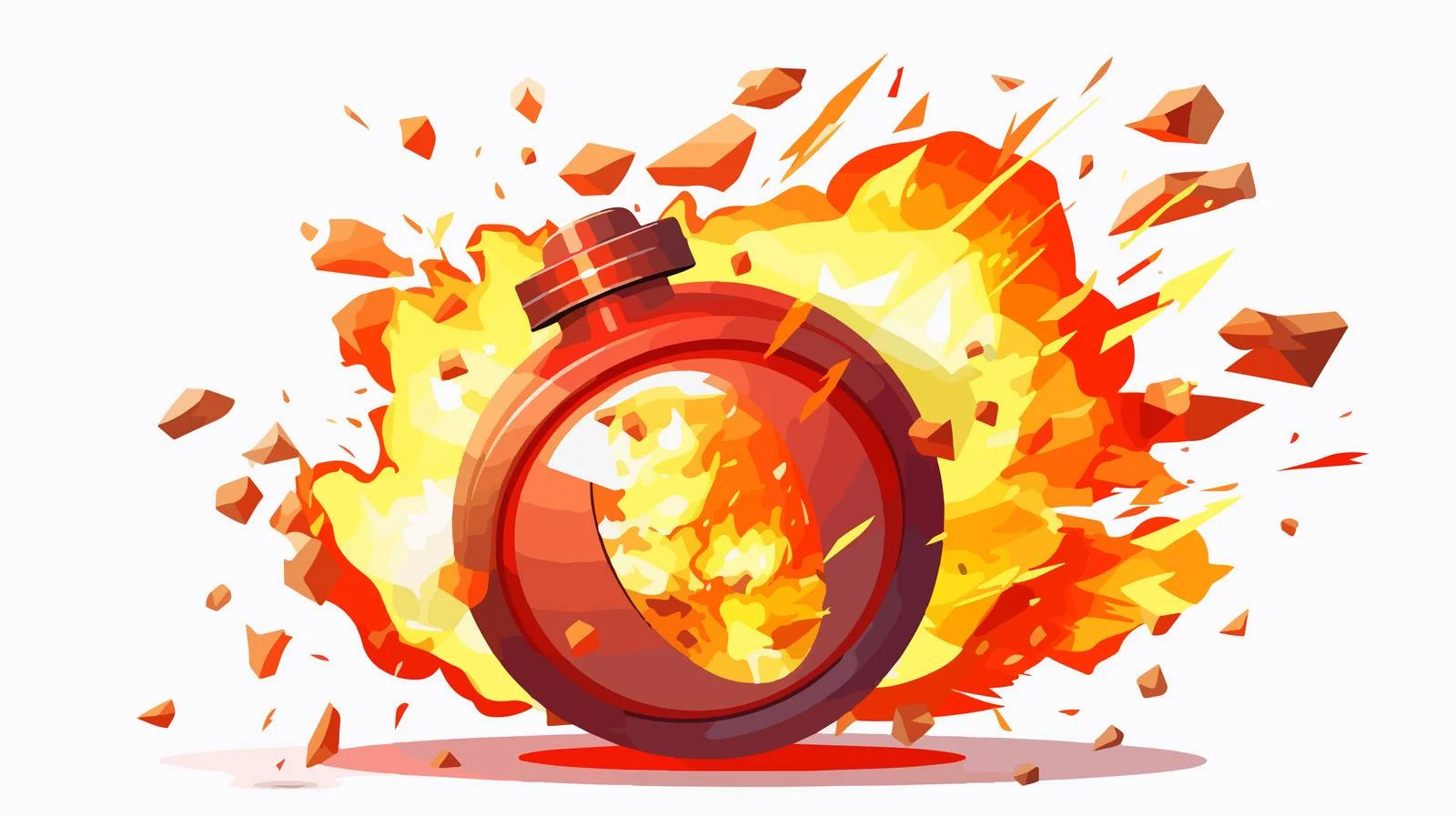 Illustration Debt Concept Exploding Flaming Ball — free download from Dotvec