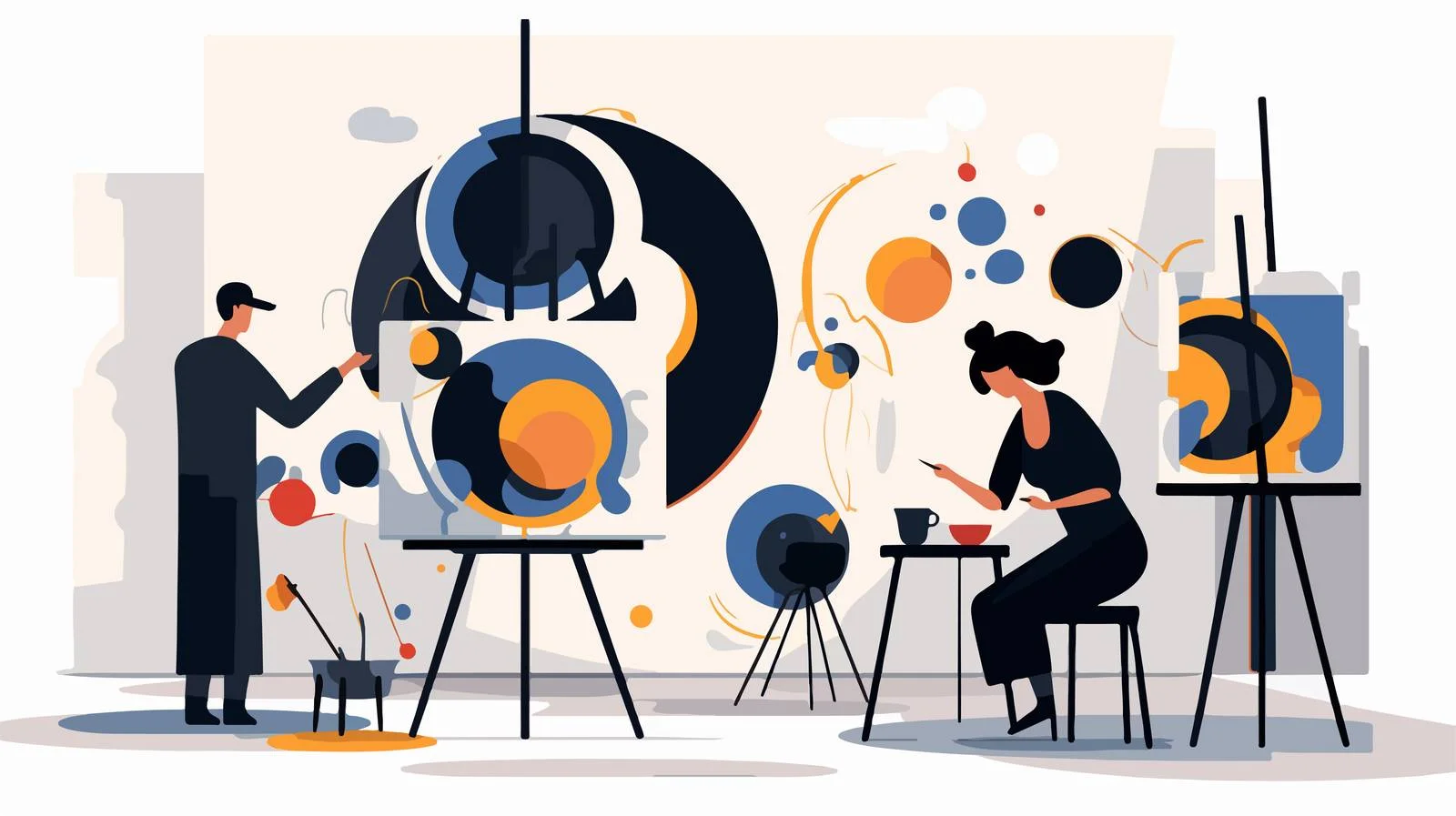 Collaborative Expressionist Artists Creating Together — free download from Dotvec