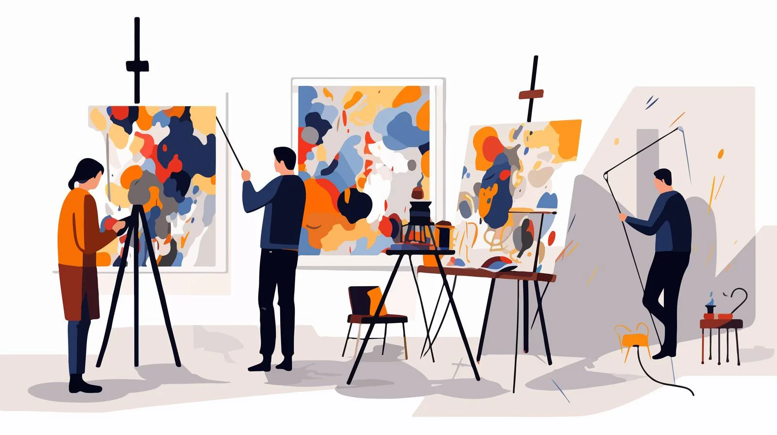Collaborative Expressionist Artists in Vector Illustration — free download from Dotvec