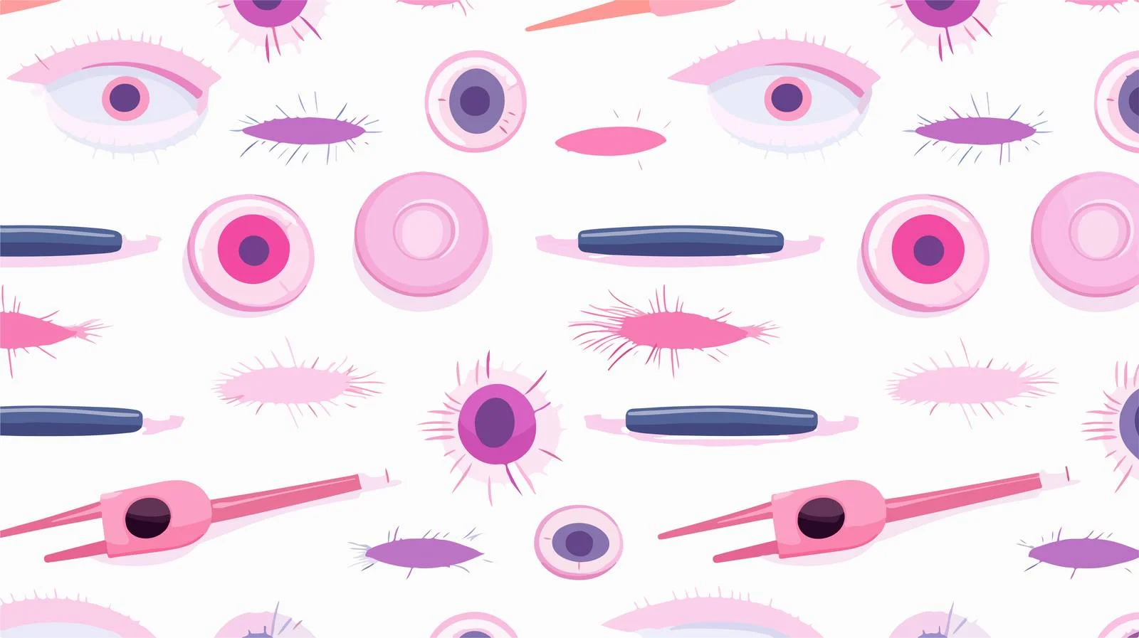 Eyelash Extension Tools Seamless Pattern — free download from Dotvec