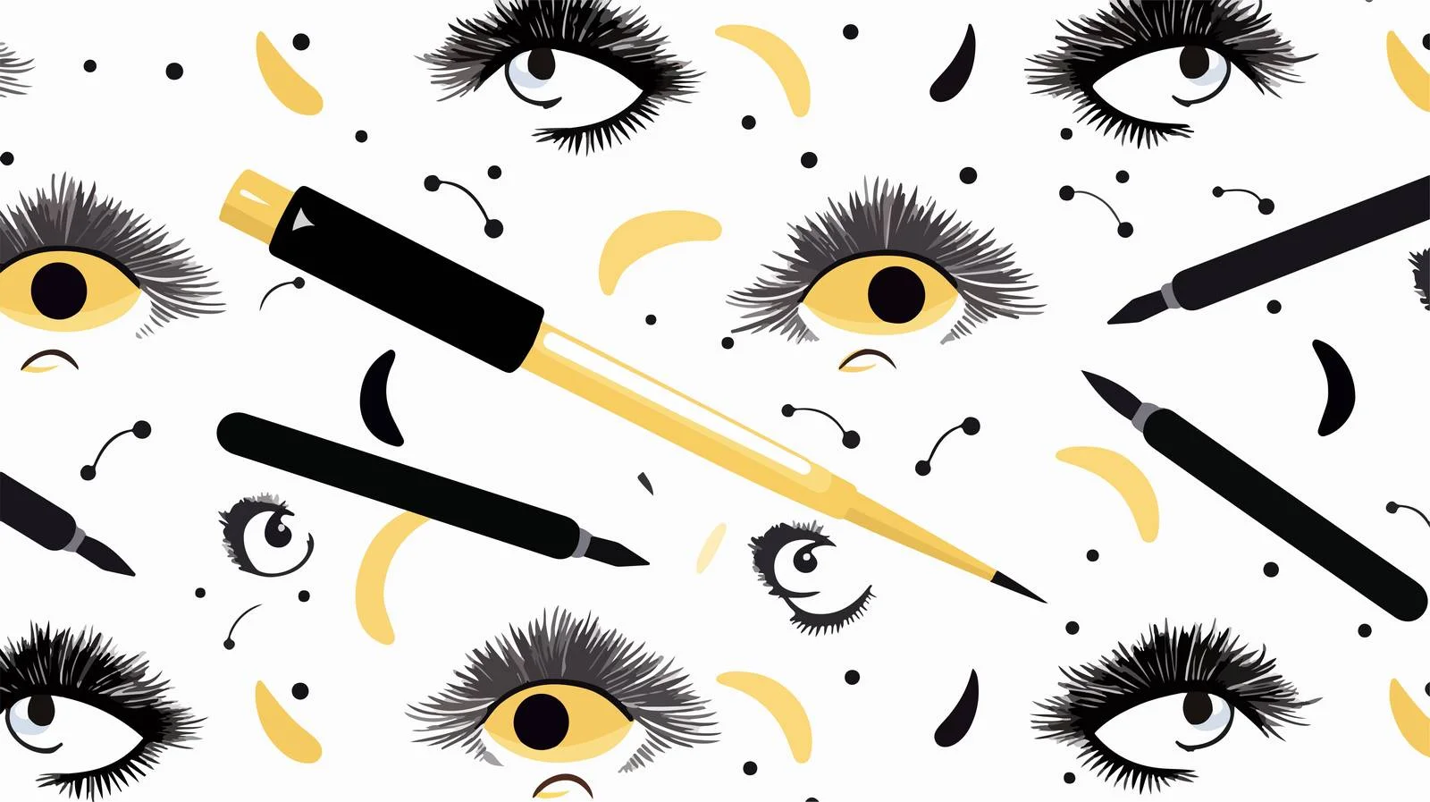 Eyelash Tools Seamless Pattern — free download from Dotvec
