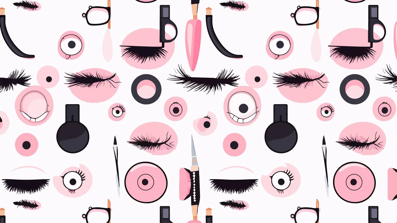 Eyelash Extension Tools Seamless Pattern — free download from Dotvec