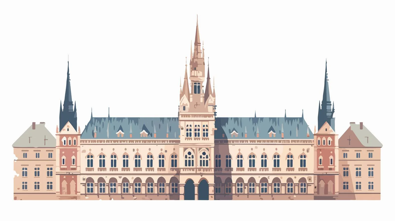 Historic Liberec Town Hall Architecture Detail — free download from Dotvec