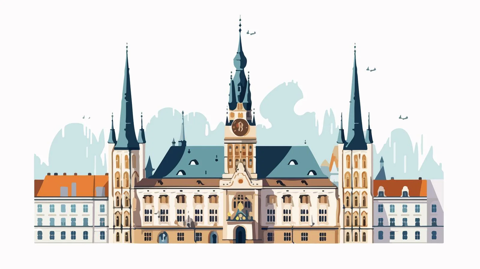 Historic Liberec Town Hall Exterior Architecture — free download from Dotvec