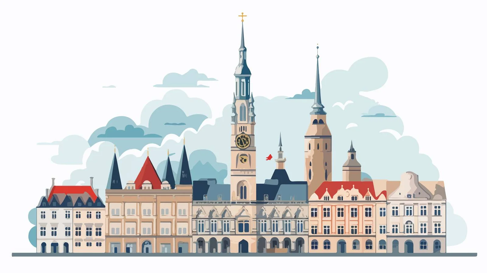 Historic Liberec Town Hall Exterior Architecture — free download from Dotvec