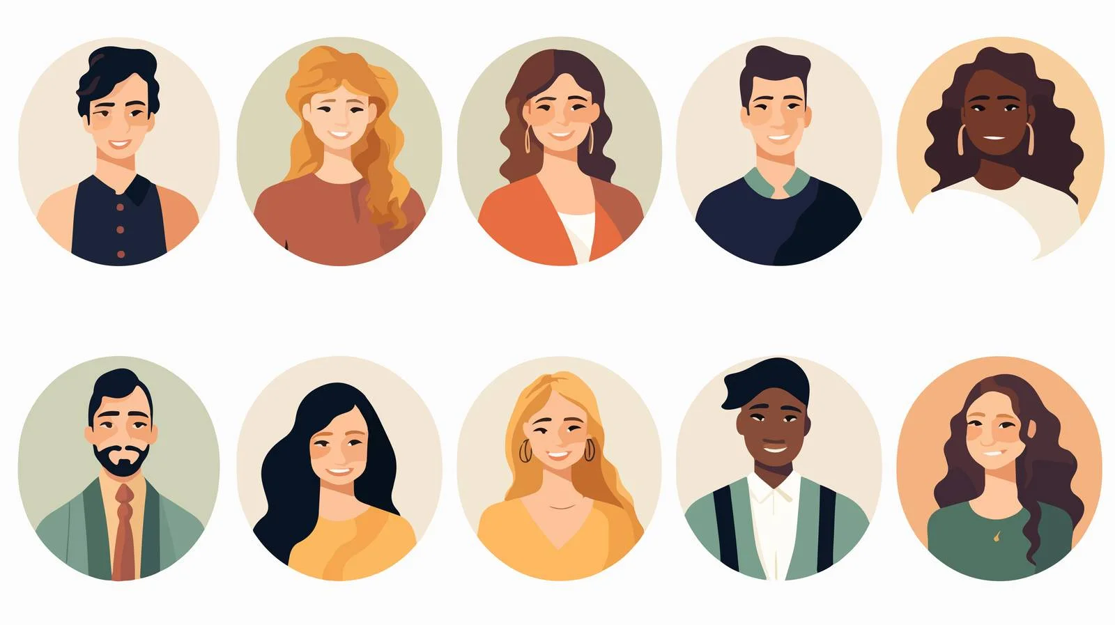 Collection of Diverse Face Avatars Compilation — free download from Dotvec