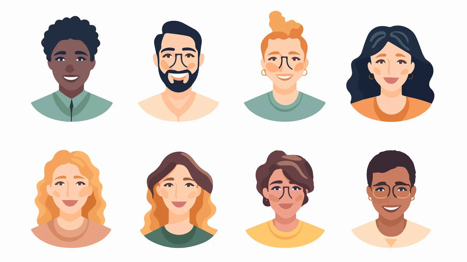 Diverse Collection of Unique Face Avatars — free download from Dotvec