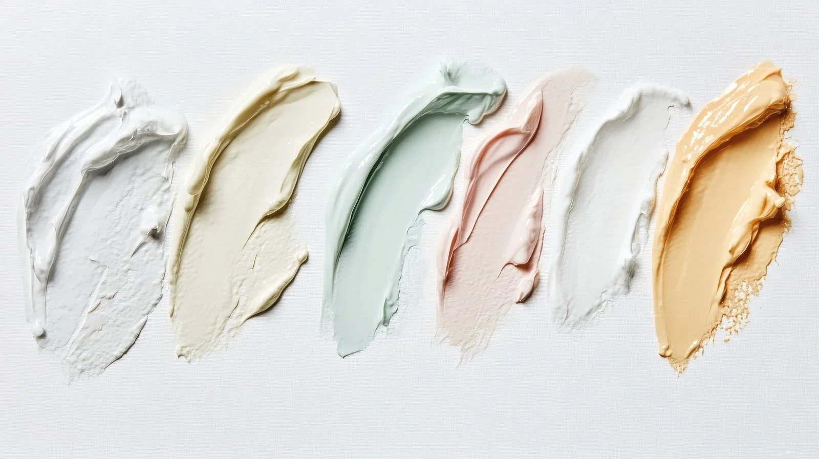 Assorted face cleansing product swatches on white — free download from Dotvec