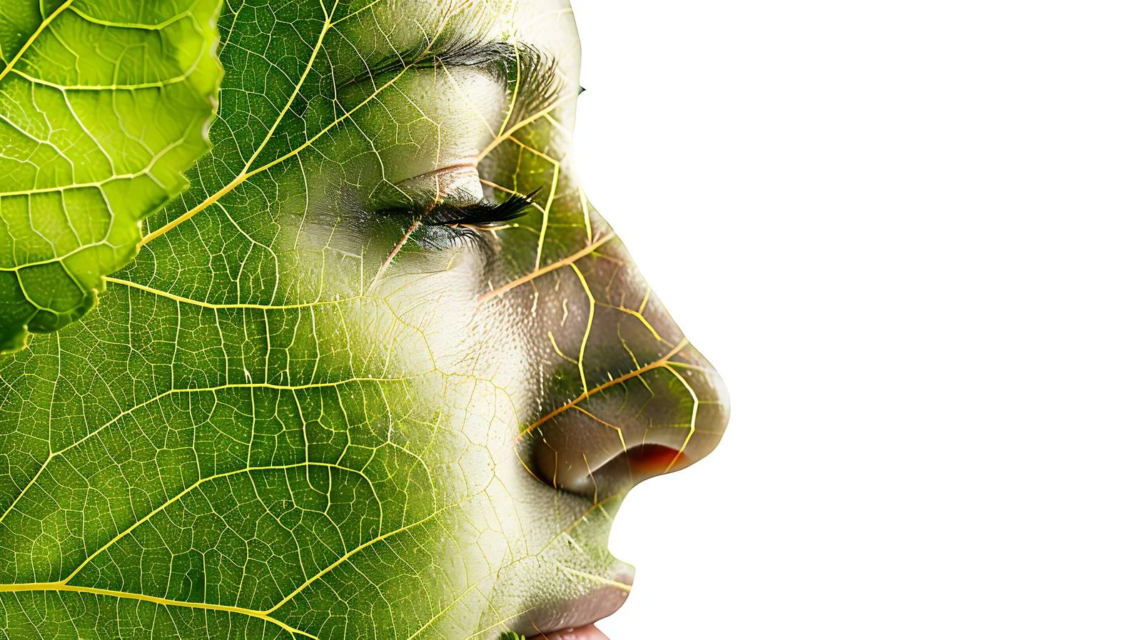 Botanical Leaf on White Background Portraiture — free download from Dotvec