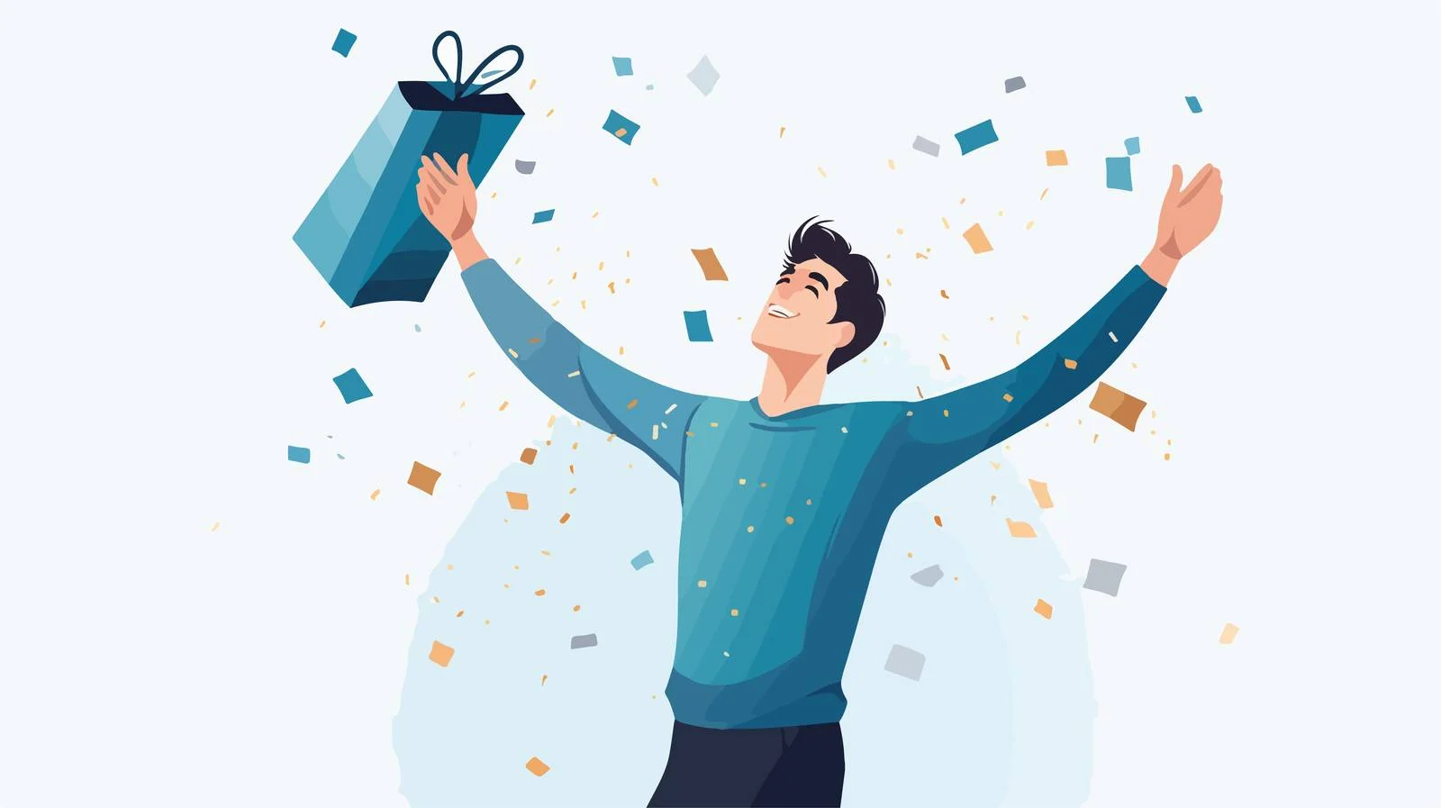 Joyful man shopping with enthusiasm — free download from Dotvec