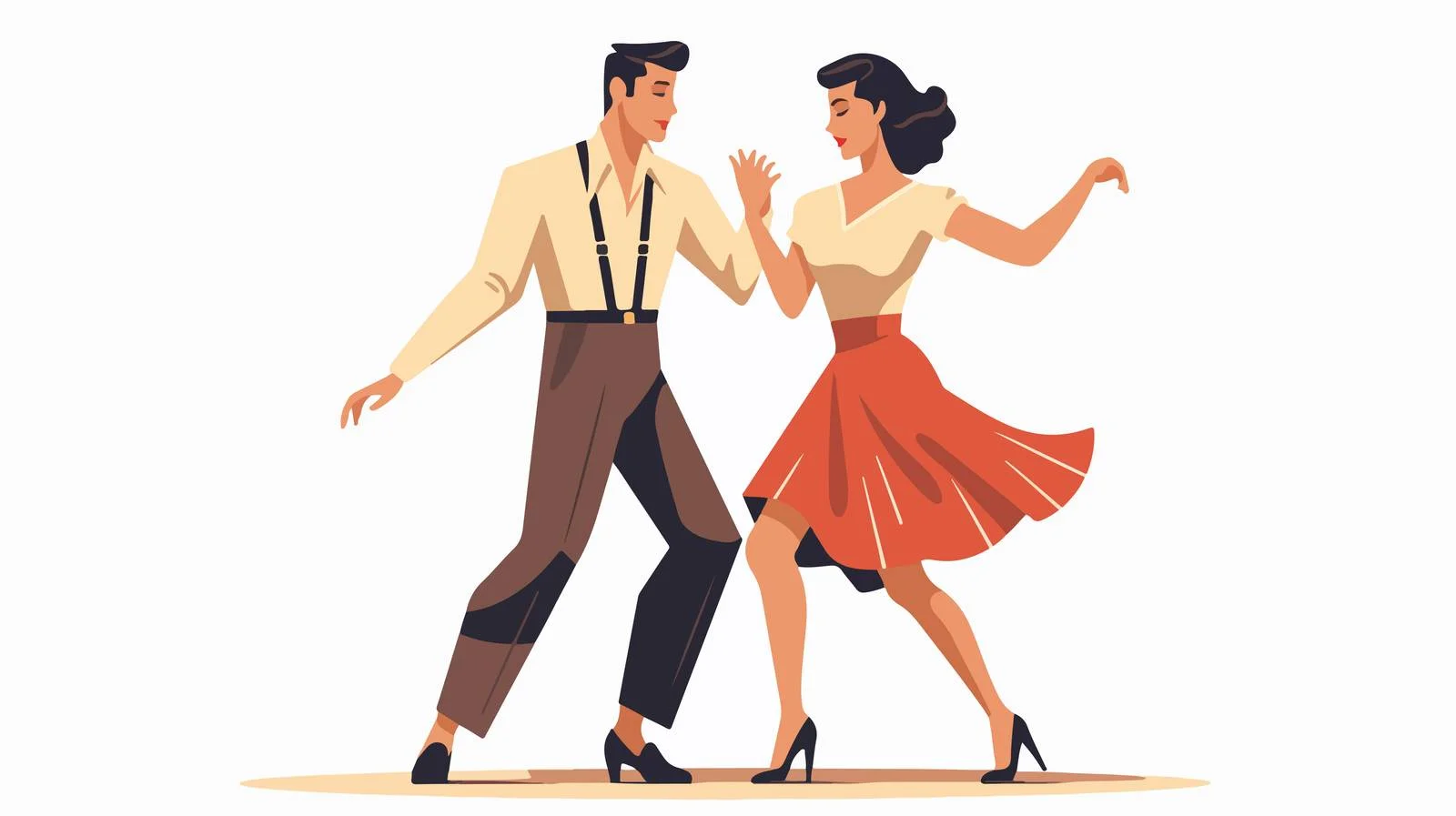 Elegant couple dancing Lindy Hop joyfully — free download from Dotvec