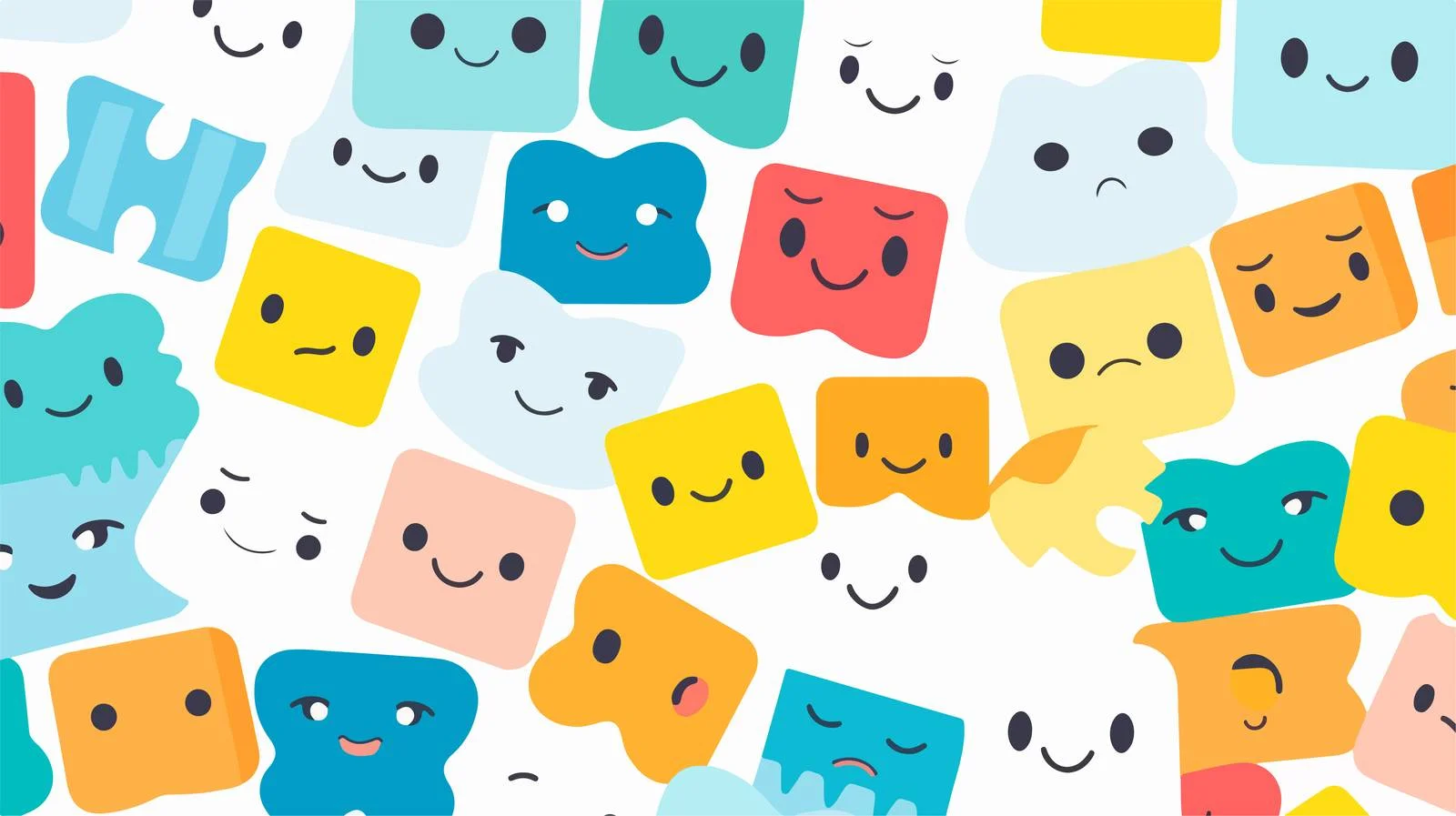 Adorable Faces Puzzle Pattern Design — free download from Dotvec