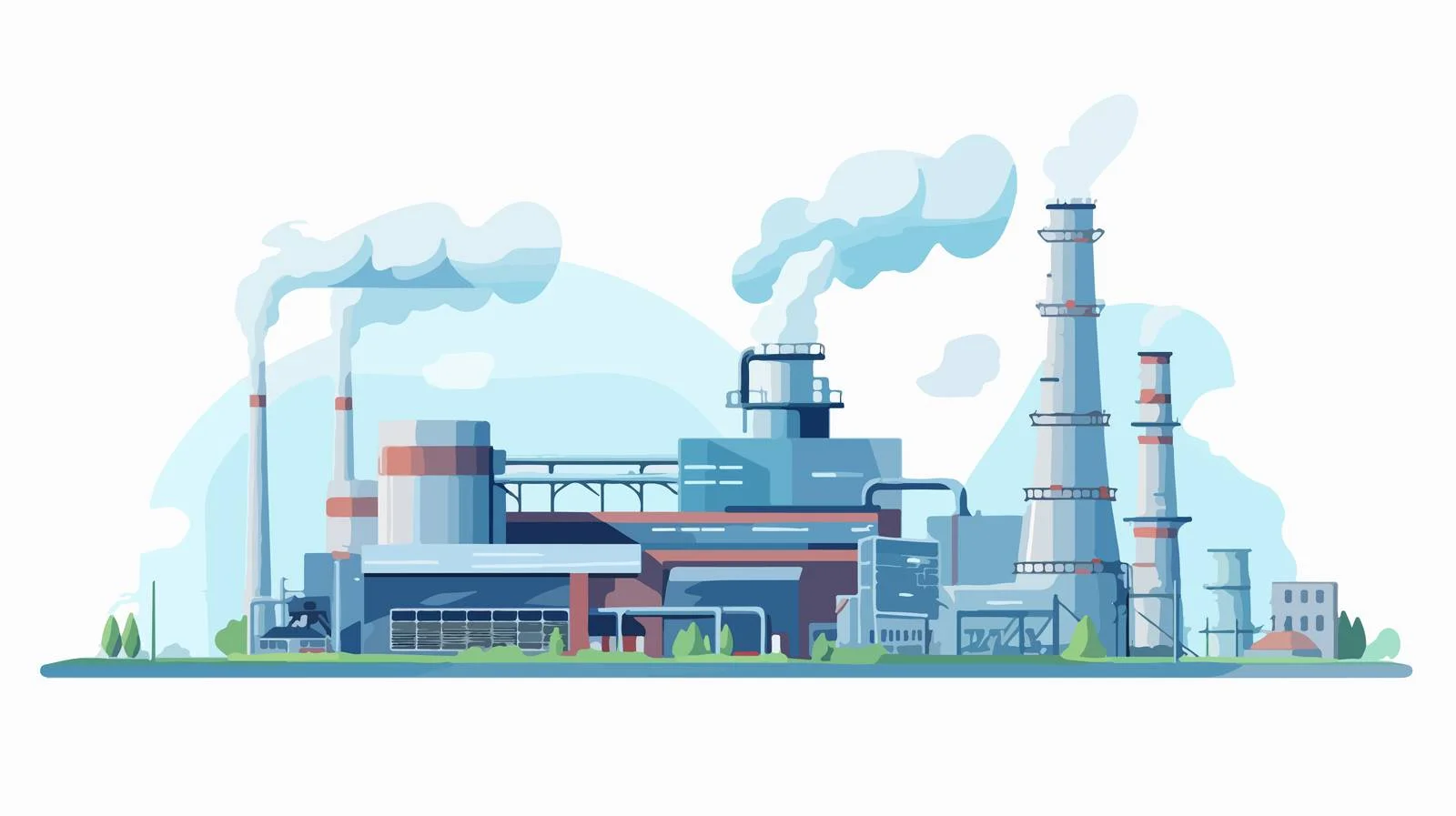 Industrial Plant with Pipes and Cooling Towers — free download from Dotvec