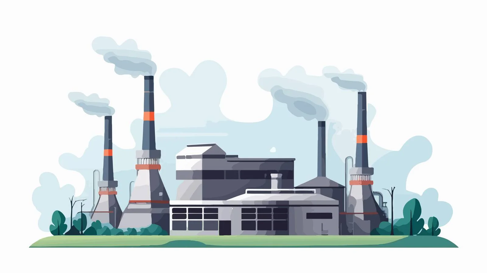 Industrial Plant with Vents and Cooling Towers — free download from Dotvec