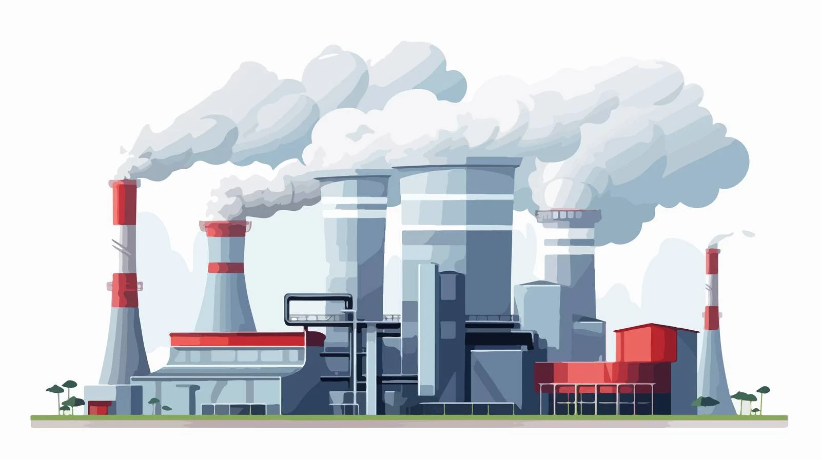Industrial Plant with Emissions and Cooling Towers — free download from Dotvec