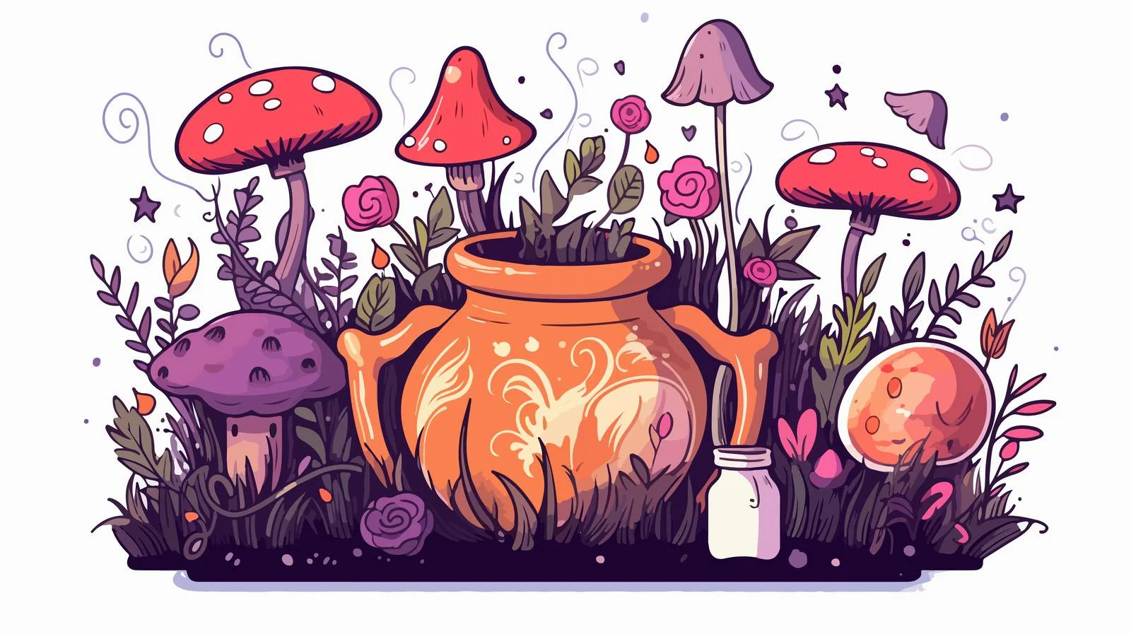 Enchanted Fairy Pot Brewing Love Potion — free download from Dotvec