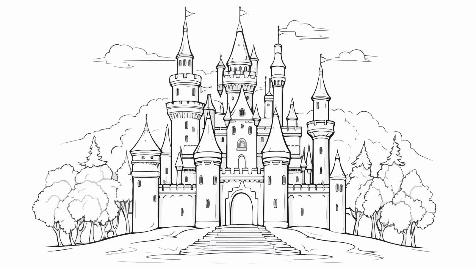 Hand-drawn Fairy Tale Castle Sketch — free download from Dotvec
