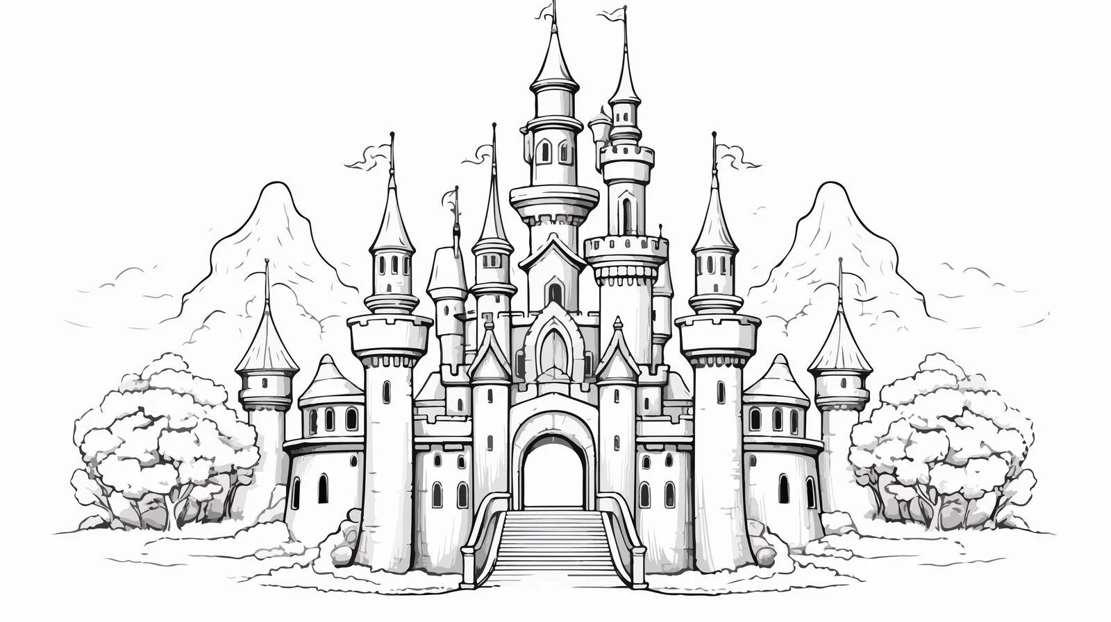 Enchanting Castle Sketch — free download from Dotvec