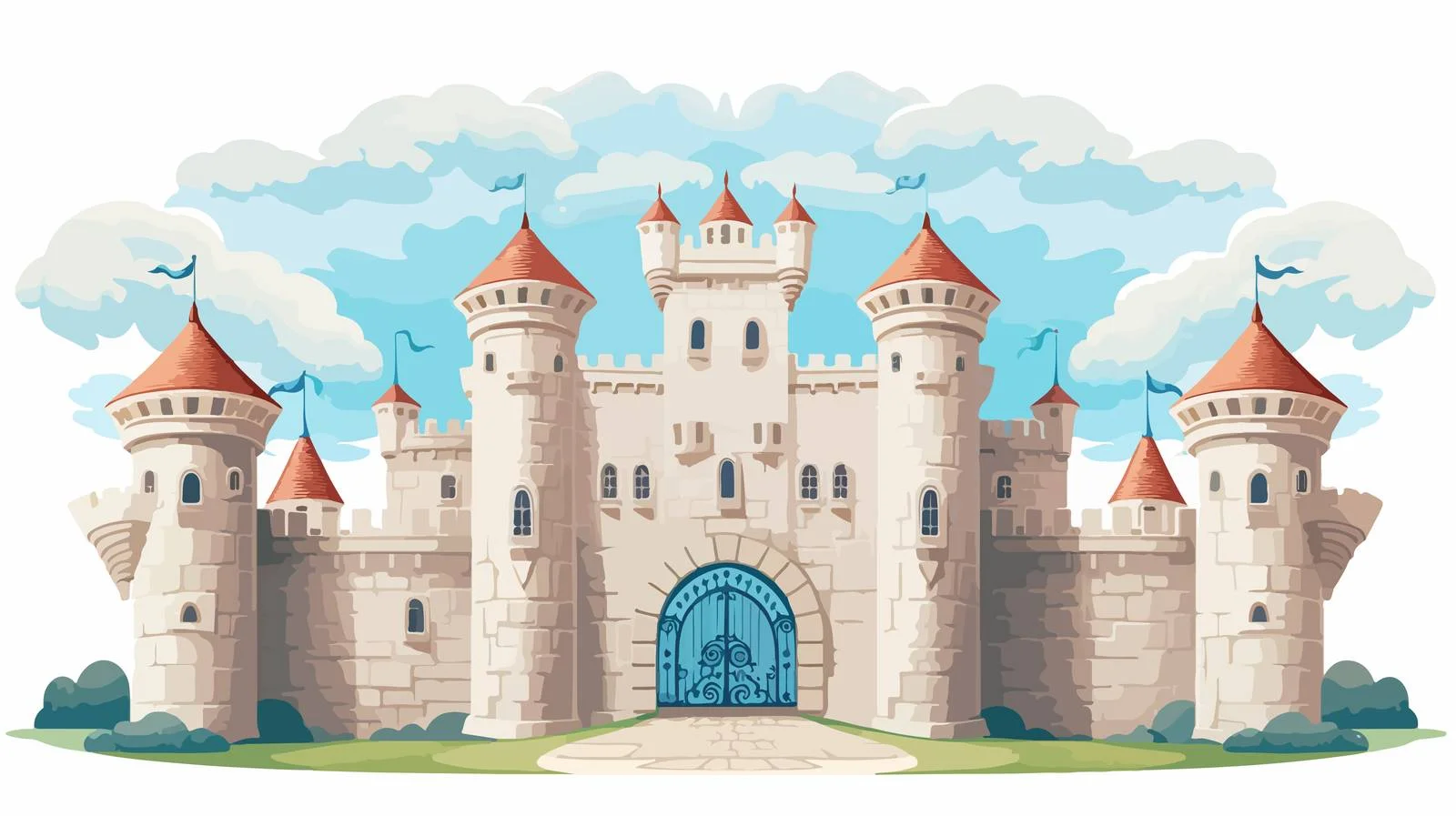 Enchanting fortress with majestic citadel spires — free download from Dotvec