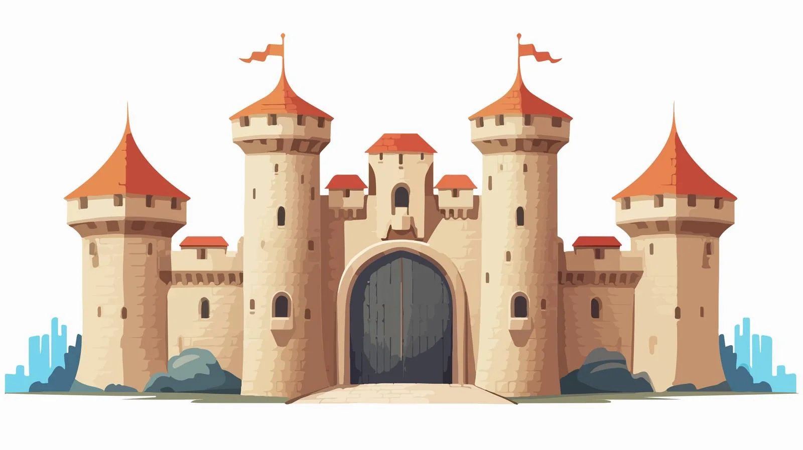 Enchanted castle stronghold with multiple towers — free download from Dotvec