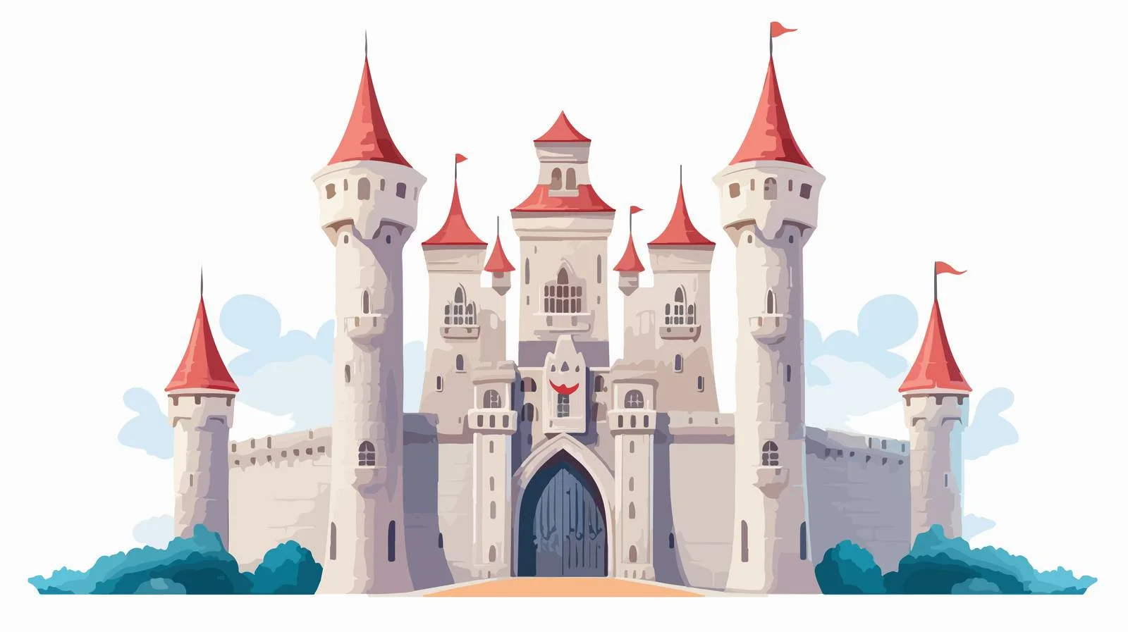 Enchanting medieval castle fortress with majestic towers — free download from Dotvec