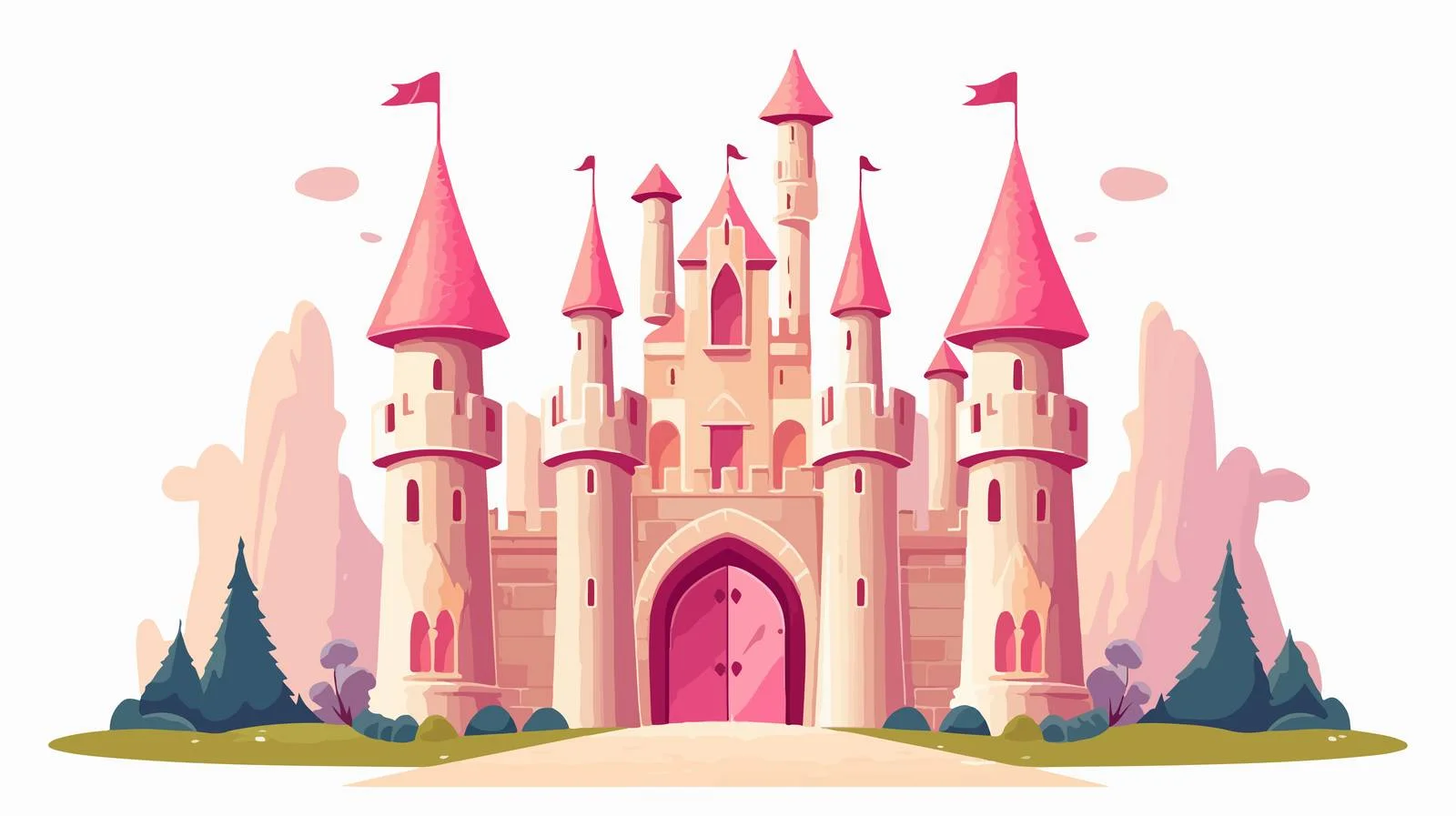 Enchanting castle citadel adorned with majestic towers — free download from Dotvec